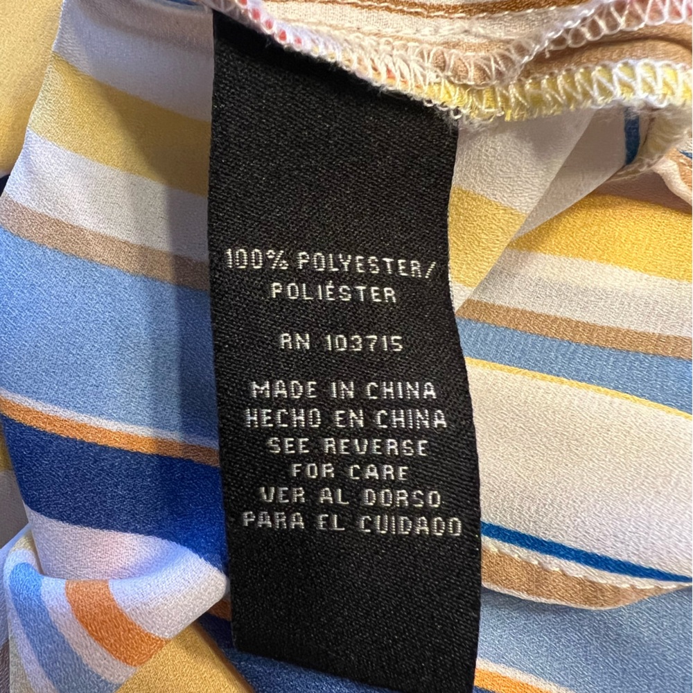 Zac & Rachel Yellow Striped Long Sleeve Shirt Size Medium Great Condition - Picture 5 of 5